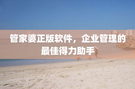 管家婆正版软件，企业管理的最佳得力助手