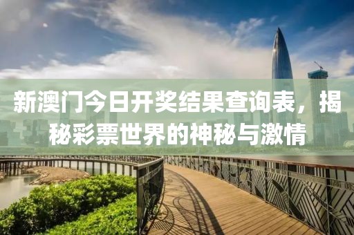 新澳门今日开奖结果查询表，揭秘彩票世界的神秘与激情