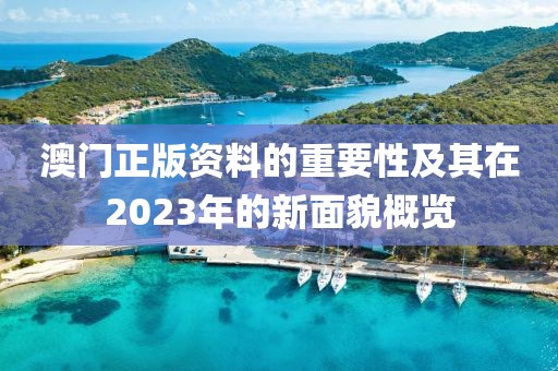 澳门正版资料的重要性及其在2023年的新面貌概览