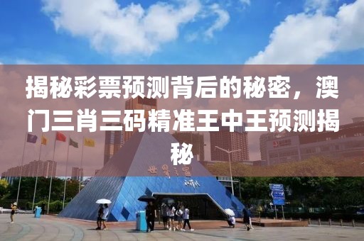 揭秘彩票预测背后的秘密，澳门三肖三码精准王中王预测揭秘