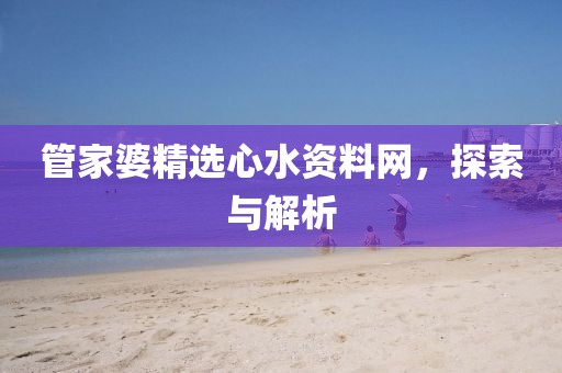 管家婆精选心水资料网，探索与解析