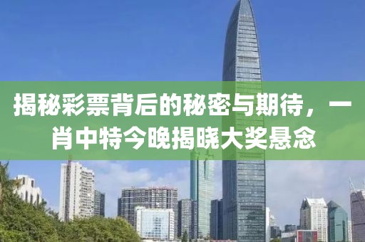 揭秘彩票背后的秘密与期待，一肖中特今晚揭晓大奖悬念