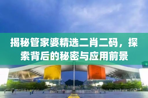 揭秘管家婆精选二肖二码，探索背后的秘密与应用前景