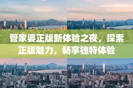 管家婆正版新体验之夜，探索正版魅力，畅享独特体验
