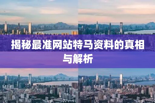揭秘最准网站特马资料的真相与解析