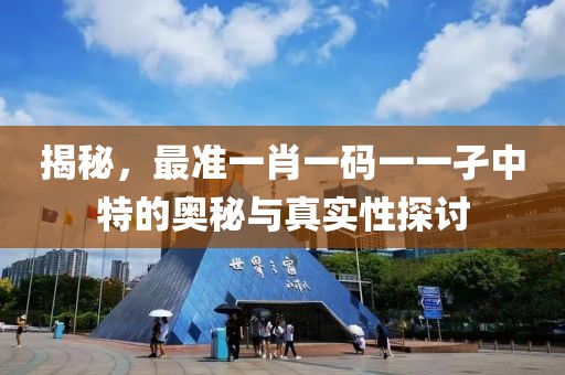 揭秘，最准一肖一码一一孑中特的奥秘与真实性探讨