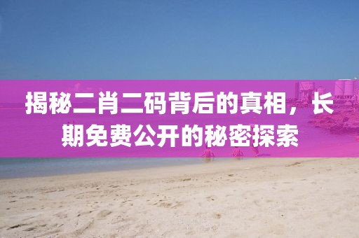 揭秘二肖二码背后的真相，长期免费公开的秘密探索
