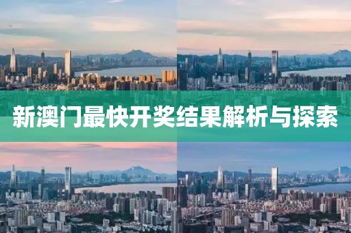 新澳门最快开奖结果解析与探索