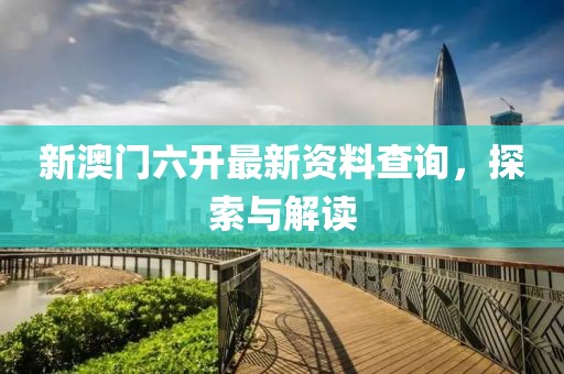 新澳门六开最新资料查询，探索与解读