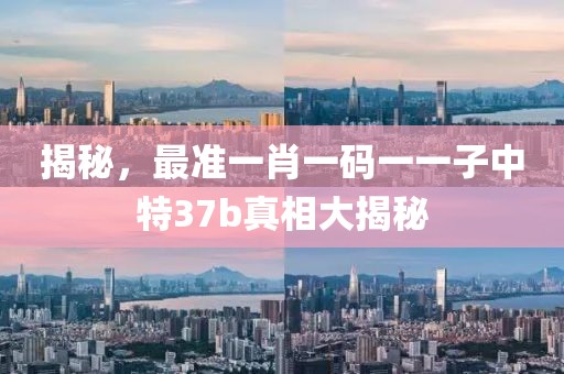 揭秘，最准一肖一码一一子中特37b真相大揭秘