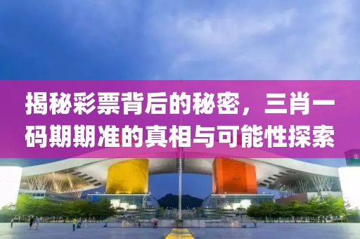 揭秘彩票背后的秘密，三肖一码期期准的真相与可能性探索