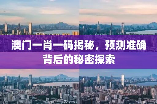 澳门一肖一码揭秘，预测准确背后的秘密探索