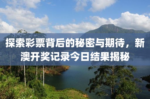 探索彩票背后的秘密与期待，新澳开奖记录今日结果揭秘