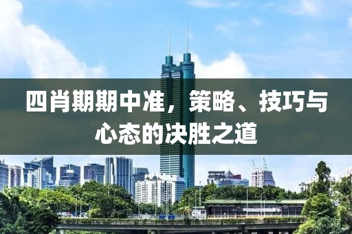 四肖期期中准，策略、技巧与心态的决胜之道