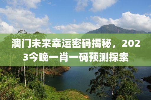 澳门未来幸运密码揭秘，2023今晚一肖一码预测探索