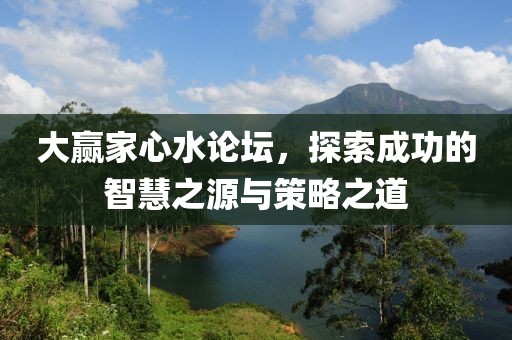 大赢家心水论坛，探索成功的智慧之源与策略之道