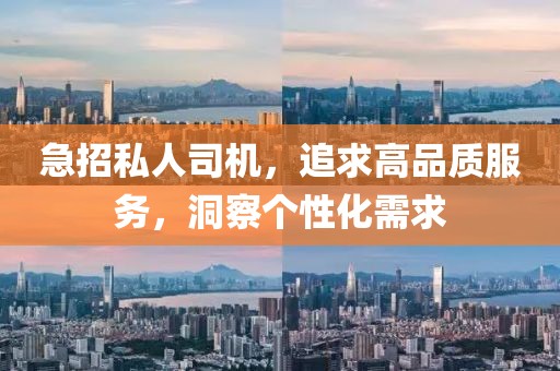 急招私人司机，追求高品质服务，洞察个性化需求