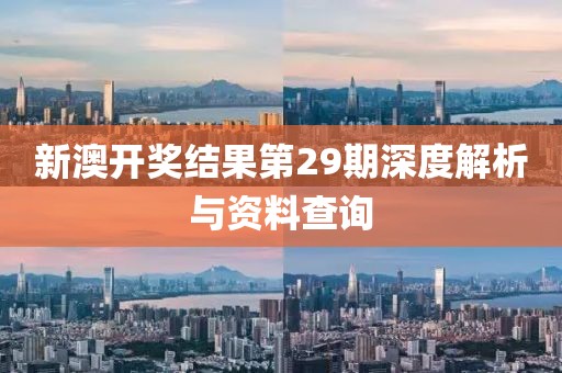 新澳开奖结果第29期深度解析与资料查询