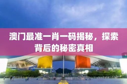 澳门最准一肖一码揭秘，探索背后的秘密真相