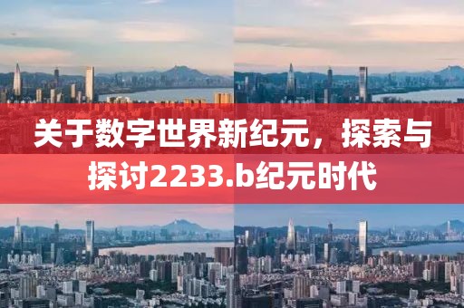 关于数字世界新纪元，探索与探讨2233.b纪元时代