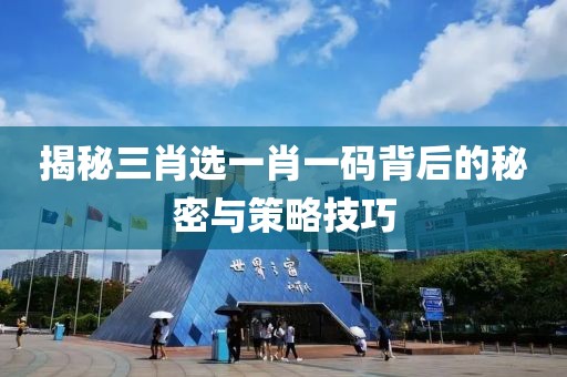 揭秘三肖选一肖一码背后的秘密与策略技巧