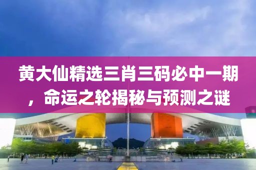 黄大仙精选三肖三码必中一期，命运之轮揭秘与预测之谜