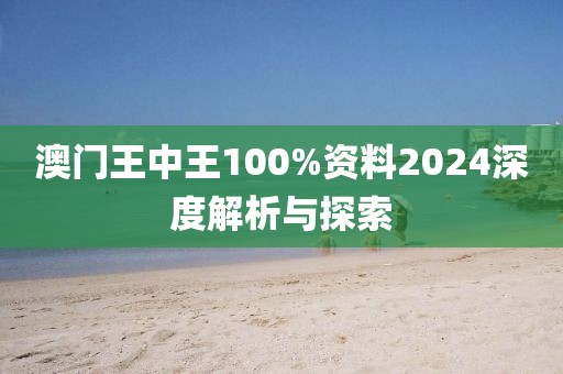 澳门王中王100%资料2024深度解析与探索