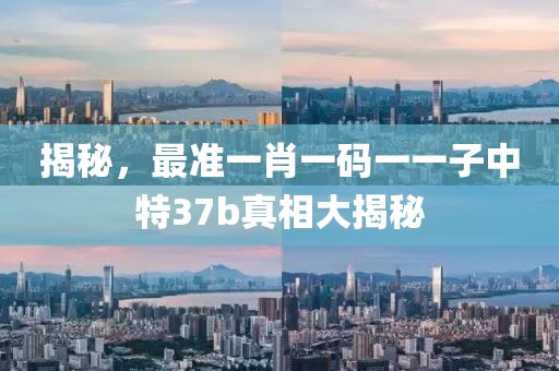 揭秘，最准一肖一码一一子中特37b真相大揭秘