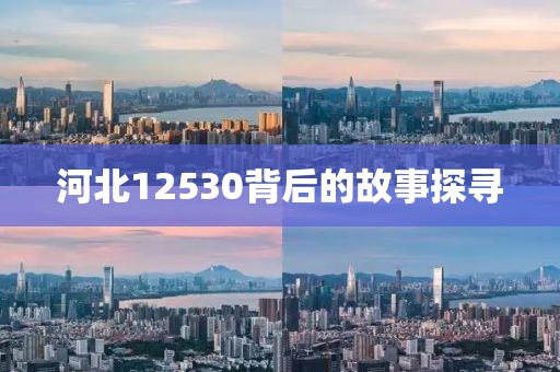 河北12530背后的故事探寻