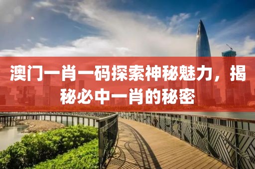 澳门一肖一码探索神秘魅力，揭秘必中一肖的秘密
