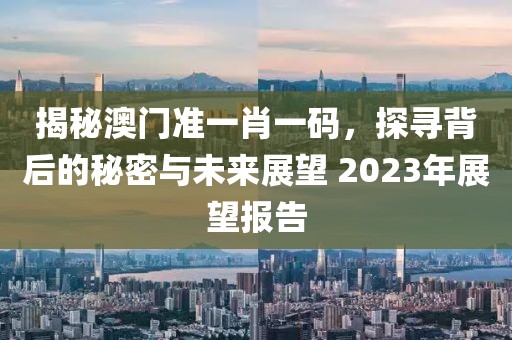 揭秘澳门准一肖一码，探寻背后的秘密与未来展望 2023年展望报告