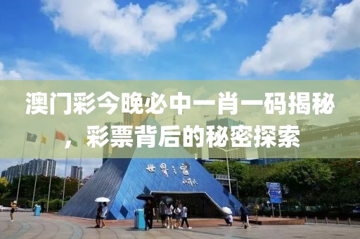 澳门彩今晚必中一肖一码揭秘，彩票背后的秘密探索