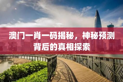 澳门一肖一码揭秘，神秘预测背后的真相探索