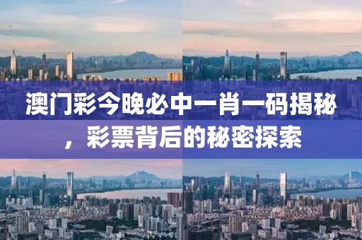 澳门彩今晚必中一肖一码揭秘，彩票背后的秘密探索